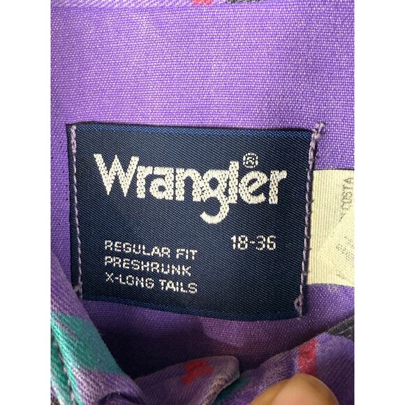 Wrangler Western Preshrunk X-Long Tails Southwestern Brushpopper Aztec Mens EUC - Picture 5 of 8